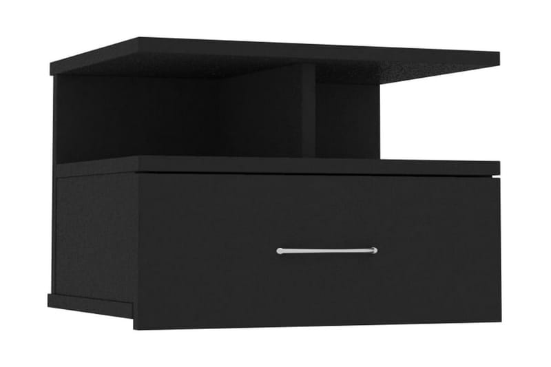 Svævende natborde 2 stk. 40 x 31 x 27 cm spånplade sort - Sort - Møbler - Borde - Aflastningsbord - Sengebord