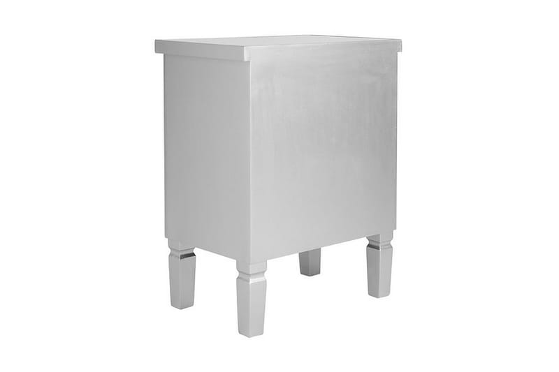 Tigy Sengebord 49 cm med Opbevaring 2 Skuffer - Glas/Sølv - Møbler - Borde - Aflastningsbord - Sengebord