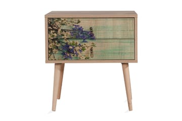 Vellavie Sengebord 60 cm med Opbevaring 2 Skuffer Kirsebærbl