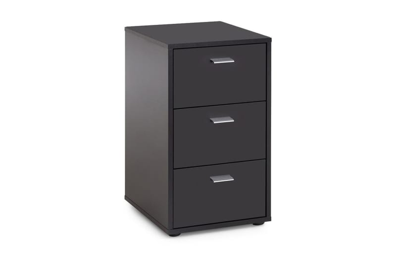 Virginia Sengebord 35 cm med Opbevaring 3 Skuffer - Grå/Sort - Møbler - Borde - Aflastningsbord - Sengebord