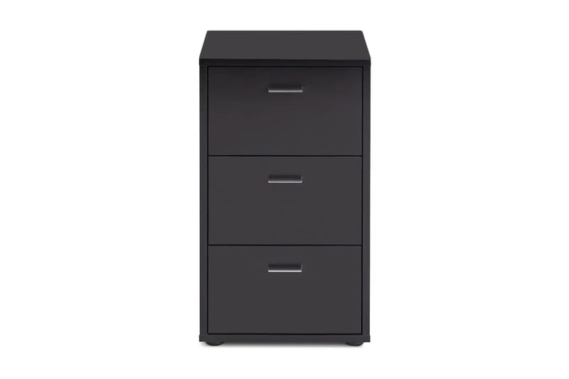 Virginia Sengebord 35 cm med Opbevaring 3 Skuffer, Grå/Sort