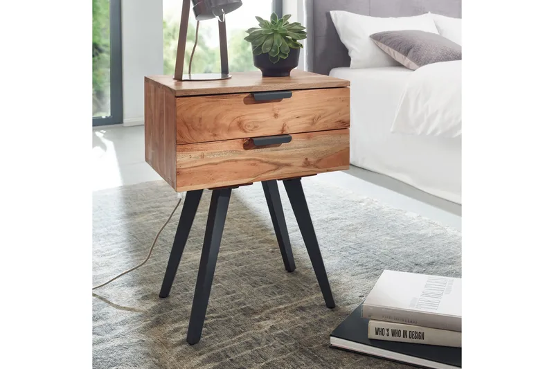 Willowdale Sengebord 47 cm - Brun / sort - Møbler - Borde - Aflastningsbord - Sengebord