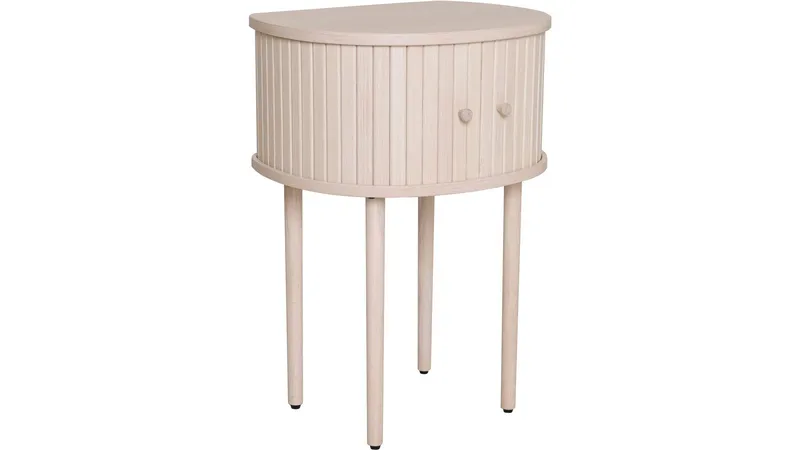 Sengebord Yngvar 68 cm, Hvidpigmenteret eg