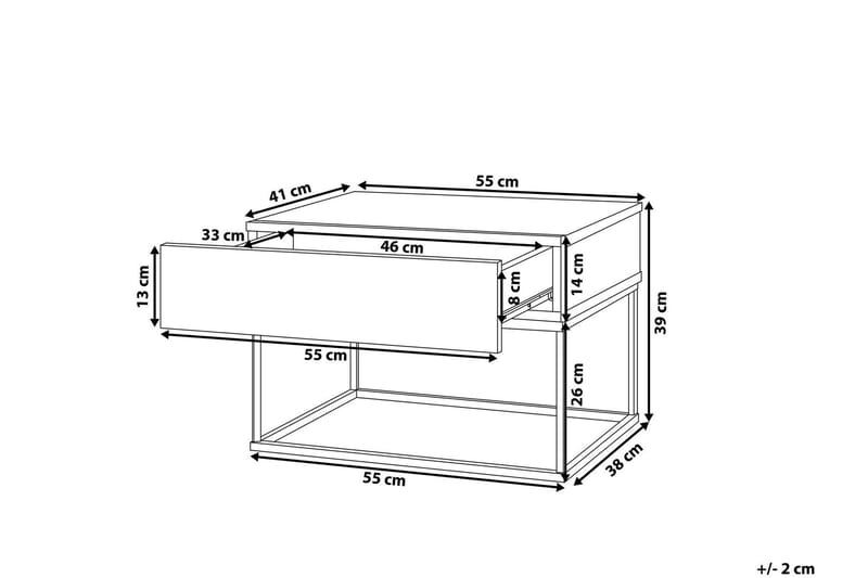 Zygmont Sofabord 55 cm - Grå - Møbler - Borde - Aflastningsbord - Sengebord