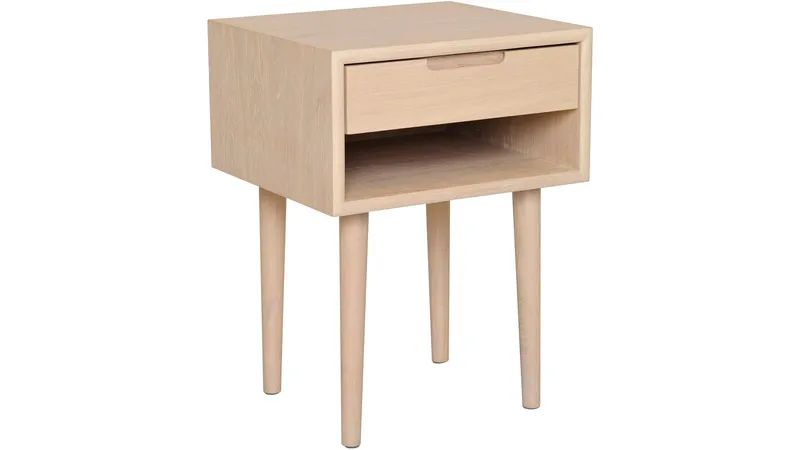 Sengebord Presta Lav, Hvidpigmenteret eg