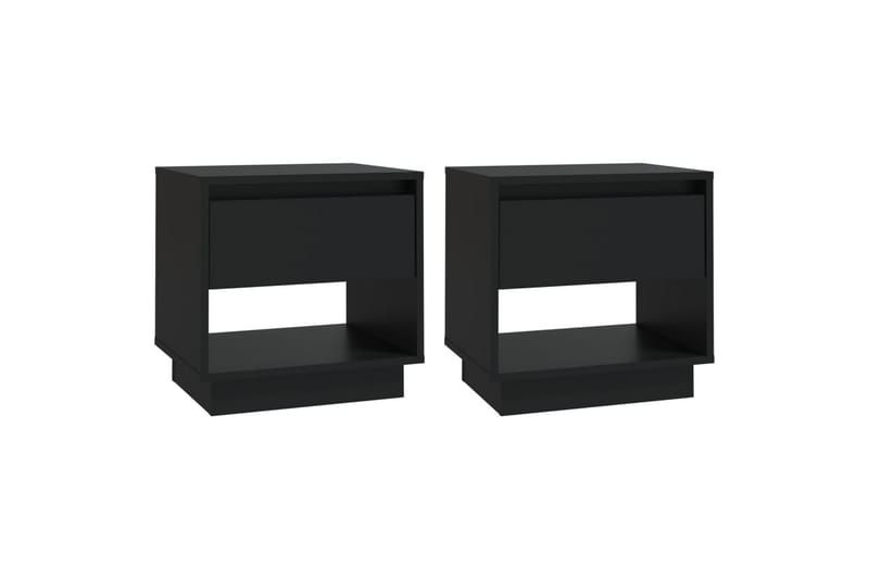 sengeborde 2 stk. 45x34x44 cm spånplade sort - Sort - Møbler - Borde - Aflastningsbord - Sengebord