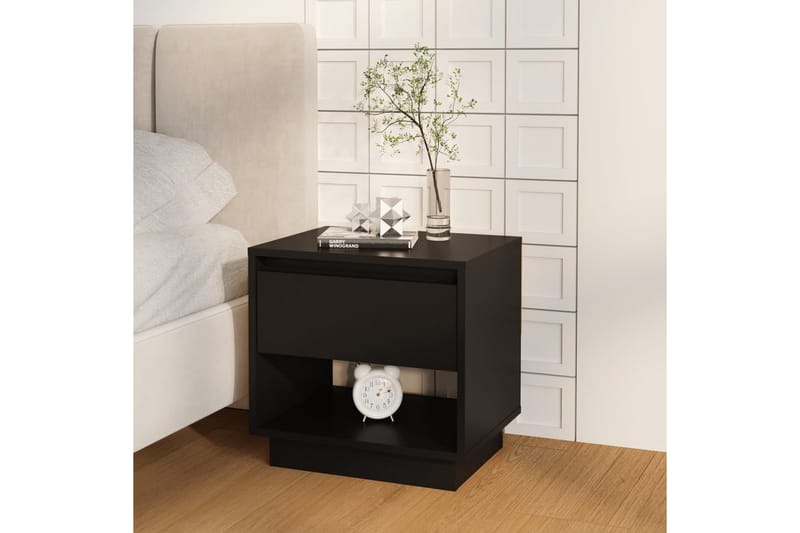 sengeborde 2 stk. 45x34x44 cm spånplade sort - Sort - Møbler - Borde - Aflastningsbord - Sengebord