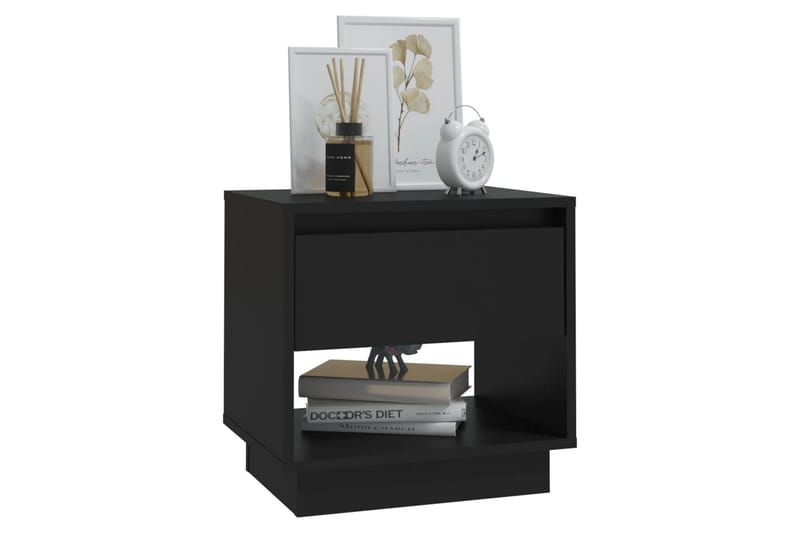 sengeborde 2 stk. 45x34x44 cm spånplade sort - Sort - Møbler - Borde - Aflastningsbord - Sengebord