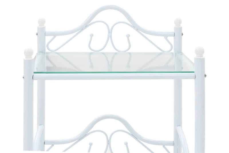 Sengeborde 2 Stk. Stål Og Hærdet Glas 45 X 30,5 X 60 Cm Hvid - Hvid - Sengebord