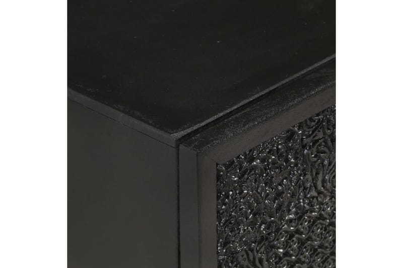 Sengeskab 40x30x50 cm massivt Akacietræ og Mangotræ Sort - Sort - Møbler - Borde - Aflastningsbord - Sengebord