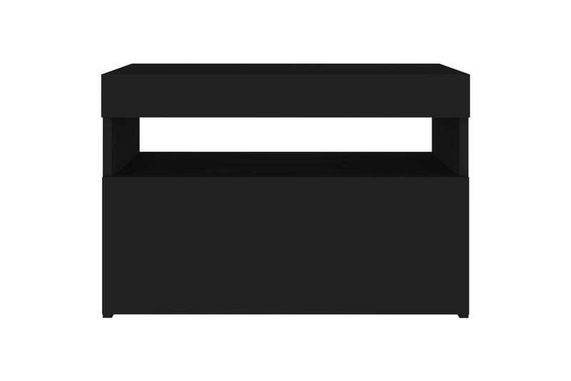 sengeskabe m. LED-lys 2 stk. 60x35x40 cm spånplade sort - Sort - Sengebord