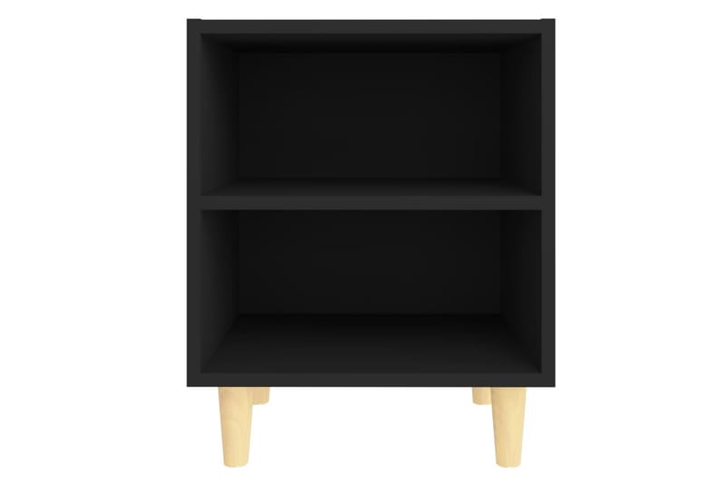 sengeskabe m. massive træben 2 stk. 40x30x50 cm sort - Sort - Møbler - Borde - Aflastningsbord - Sengebord