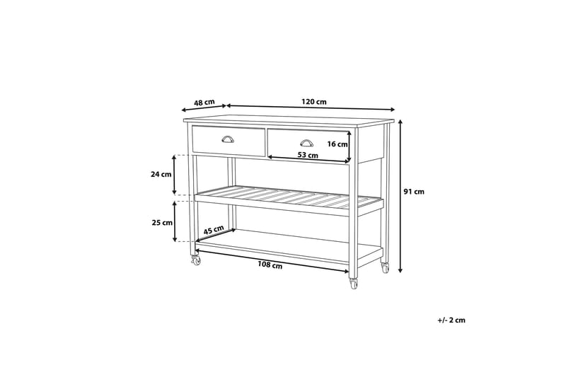 Shawano Serveringsbord 120 cm - Sort - Lampebord - Bakkebord & små borde
