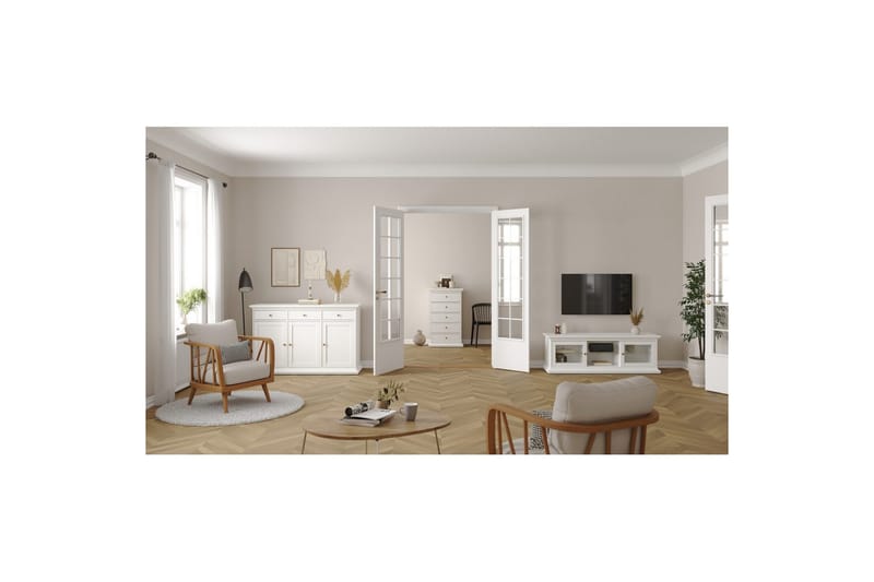 Shoiba Sidebord 144 cm - Hvid - Møbler - Borde - Aflastningsbord - Lampebord