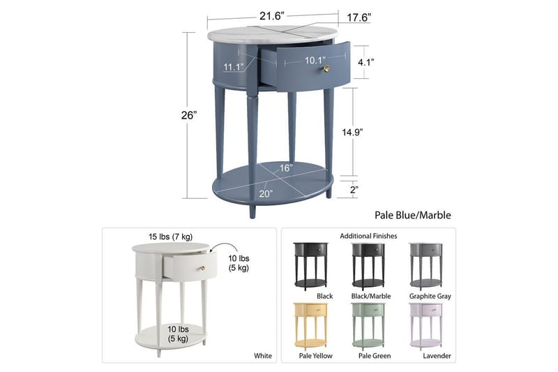 Side-/endebord Aurora - Møbler - Borde - Aflastningsbord - Lampebord