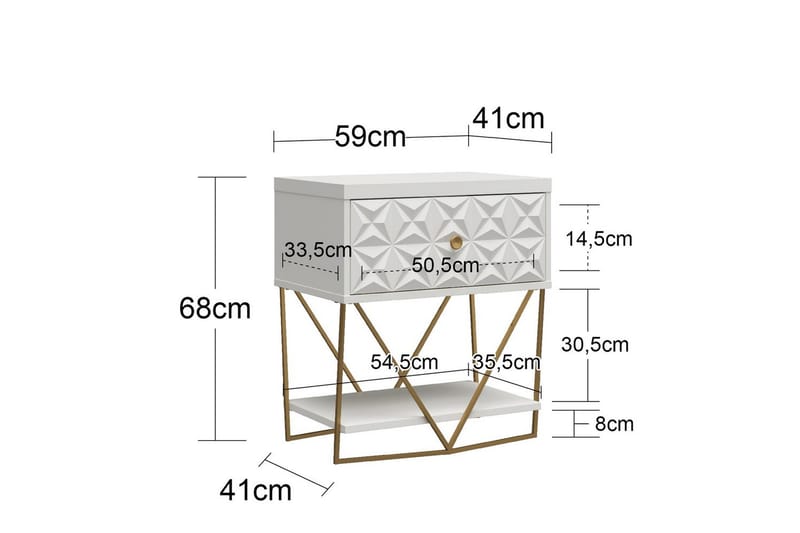 Side-/endebord Blair Creme - Creme - Møbler - Borde - Aflastningsbord - Lampebord