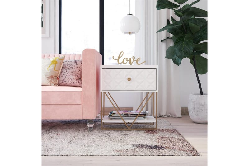 Side-/endebord Blair Creme - Creme - Møbler - Borde - Aflastningsbord - Lampebord