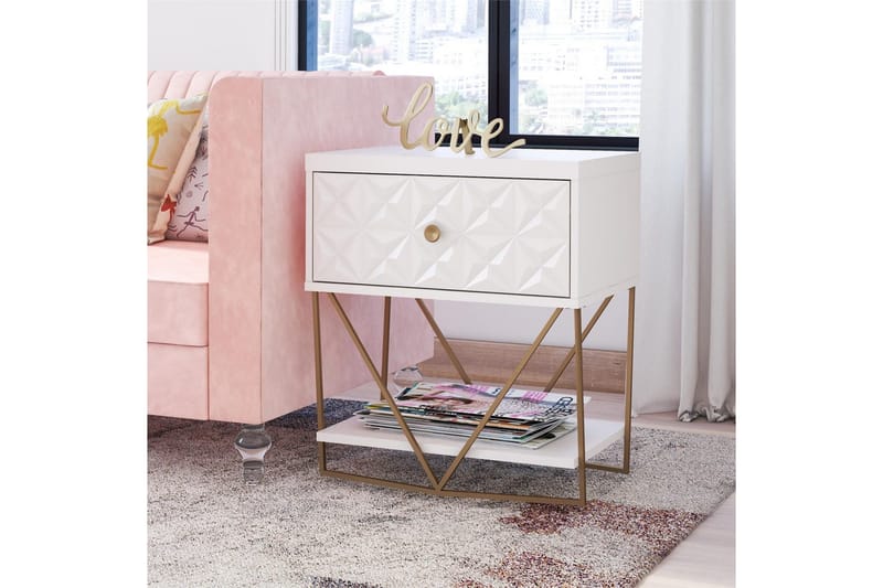Side-/endebord Blair Creme - Creme - Møbler - Borde - Aflastningsbord - Lampebord