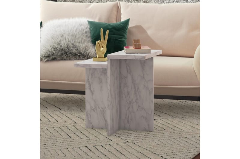 Side-/endebord Brielle Hvid Marmor - Hvid Marmor - Møbler - Borde - Aflastningsbord - Lampebord