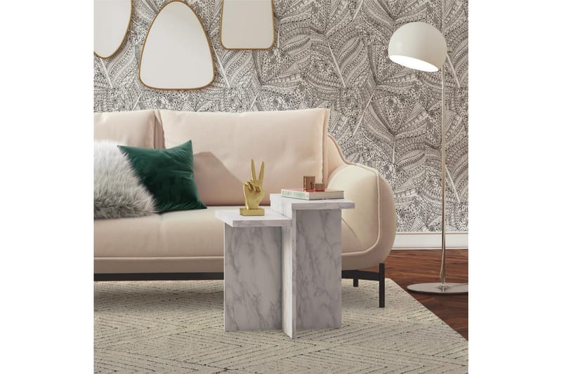 Side-/endebord Brielle Hvid Marmor - Hvid Marmor - Møbler - Borde - Aflastningsbord - Lampebord