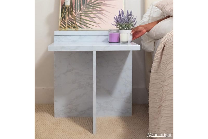 Side-/endebord Brielle Hvid Marmor - Hvid Marmor - Møbler - Borde - Aflastningsbord - Lampebord
