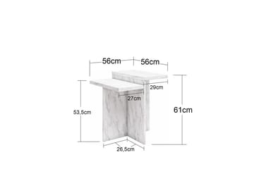 Side-/endebord Brielle Hvid Marmor - Hvid Marmor - Møbler - Borde - Aflastningsbord - Lampebord