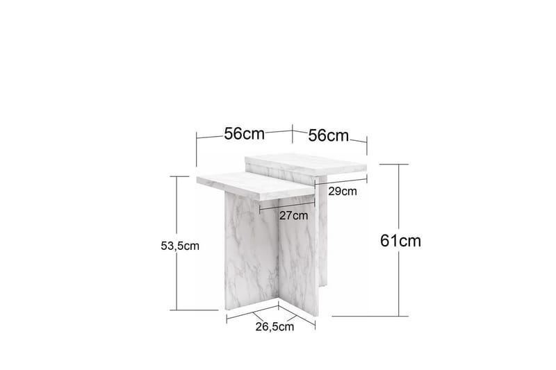 Side-/endebord Brielle Hvid Marmor - Hvid Marmor - Møbler - Borde - Aflastningsbord - Lampebord