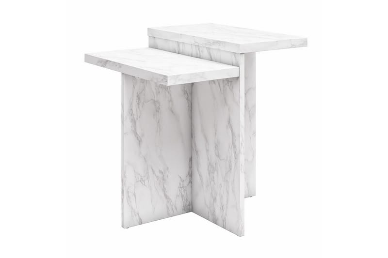 Side-/endebord Brielle Hvid Marmor - Hvid Marmor - Møbler - Borde - Aflastningsbord - Lampebord