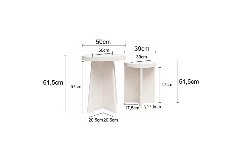 Side-/endebord Liam Sæt - Møbler - Borde - Aflastningsbord - Lampebord