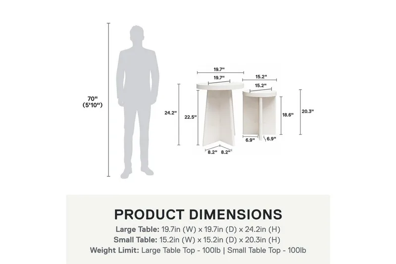 Side-/endebord Liam Sæt - Møbler - Borde - Aflastningsbord - Lampebord