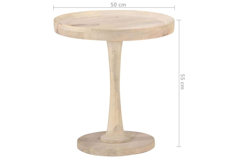 Sidebord ø50x55 cm massivt mangotræ - Brun - Møbler - Borde - Aflastningsbord - Lampebord