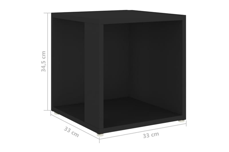 sidebord 33x33x34,5 cm spånplade sort - Sort - Møbler - Borde - Aflastningsbord - Lampebord