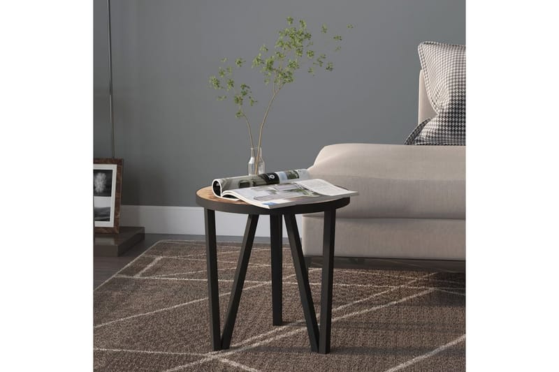 sidebord 35 cm MDF sort og gul - Gul - Møbler - Borde - Aflastningsbord - Lampebord