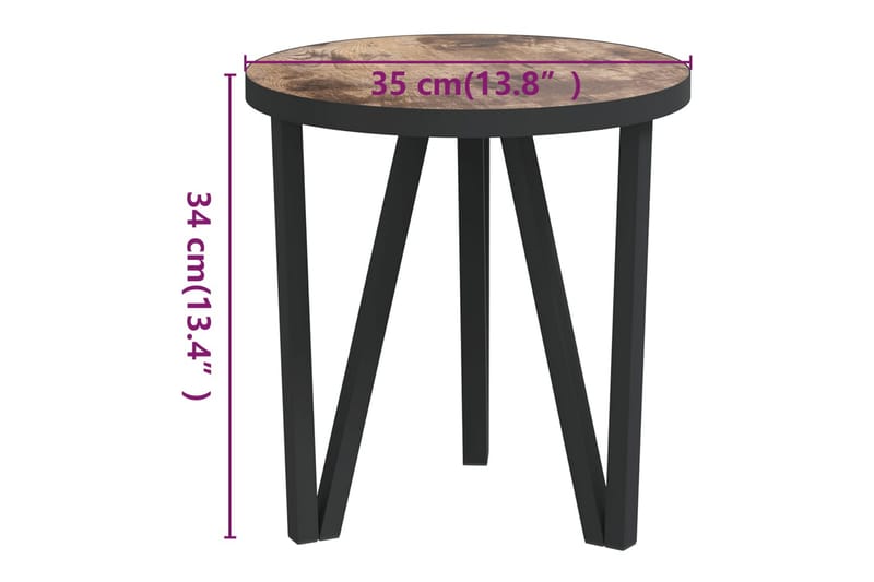 sidebord 35 cm MDF sort og gul - Gul - Møbler - Borde - Aflastningsbord - Lampebord