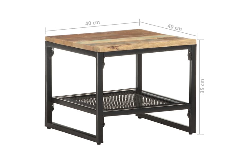 Sidebord 40x40x35 cm massivt genbrugstræ - Brun - Møbler - Borde - Aflastningsbord - Lampebord