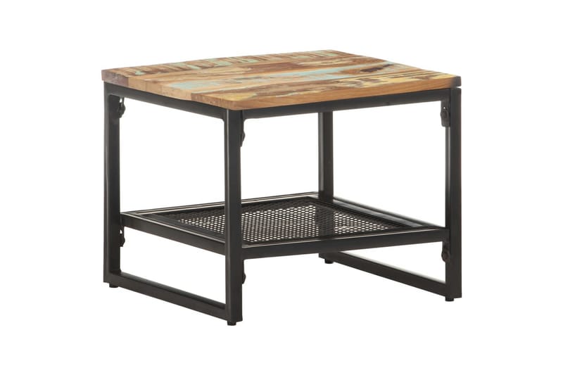 Sidebord 40x40x35 cm massivt genbrugstræ - Brun - Møbler - Borde - Aflastningsbord - Lampebord
