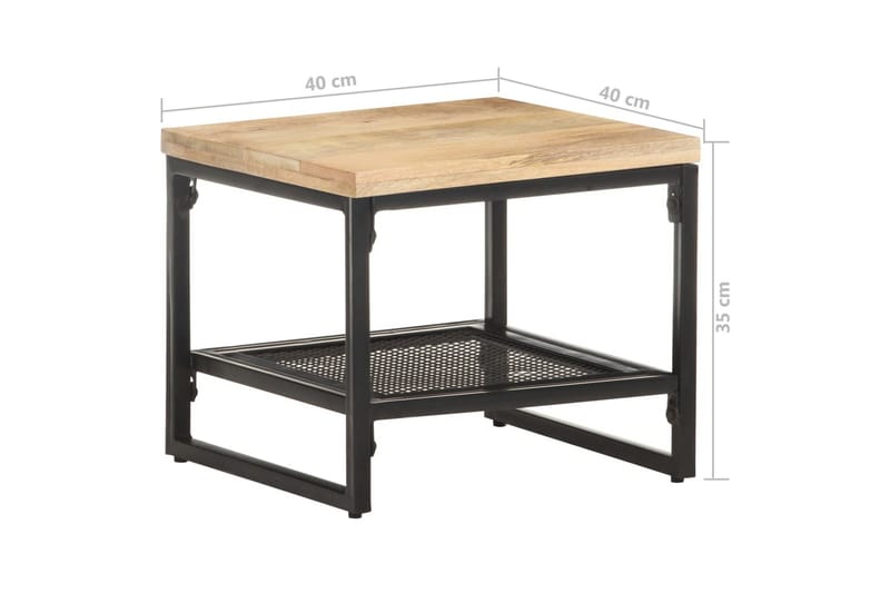 Sidebord 40x40x35 cm massivt mangotræ - Brun - Møbler - Borde - Aflastningsbord - Lampebord