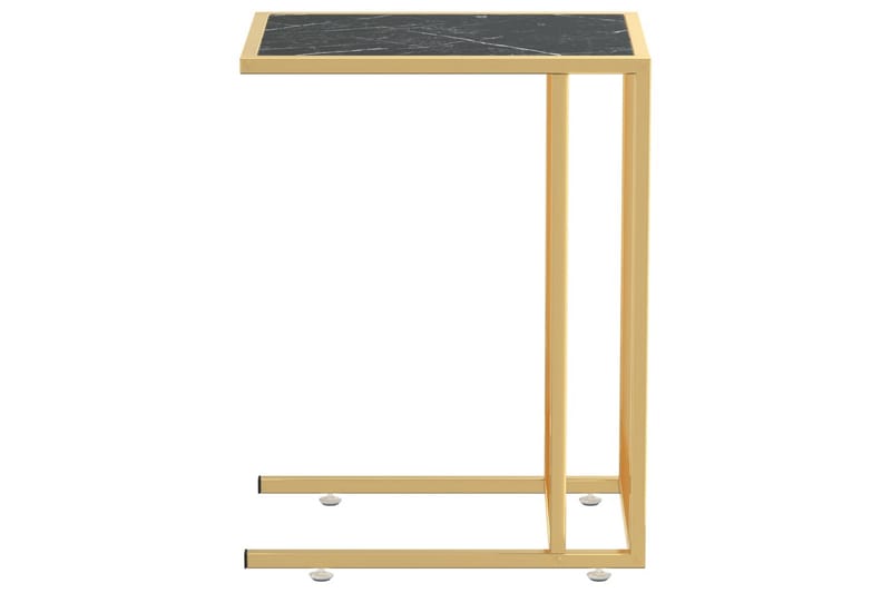 sidebord 50x35x65 cm hærdet glas sort marmor - Sort - Møbler - Borde - Aflastningsbord - Lampebord