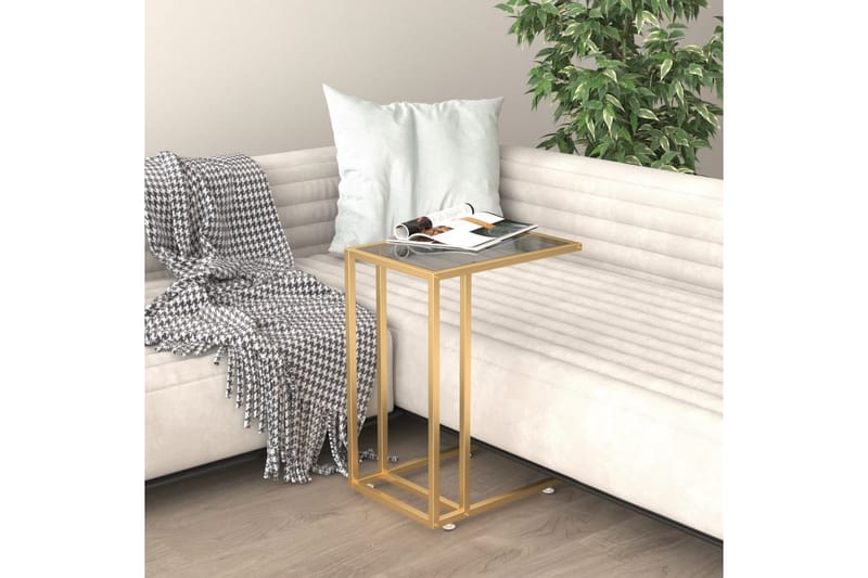 sidebord 50x35x65 cm hærdet glas sort - Sort - Møbler - Borde - Aflastningsbord - Lampebord