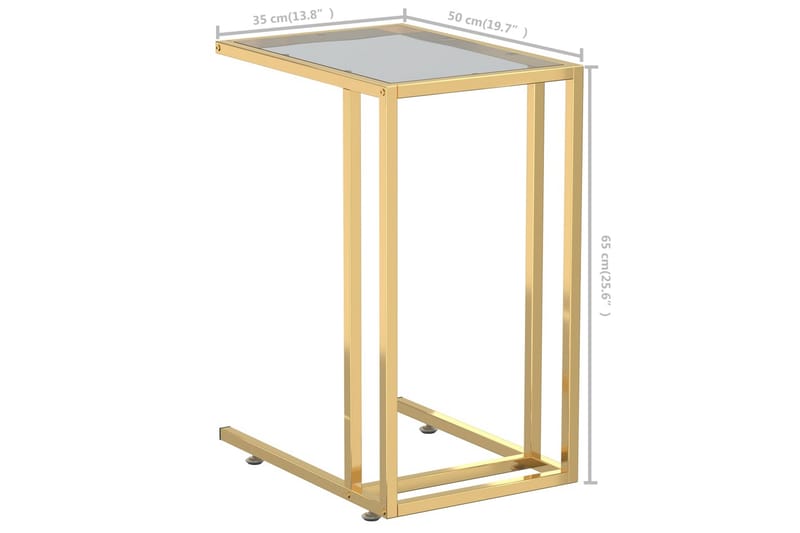 sidebord 50x35x65 cm hærdet glas sort - Sort - Møbler - Borde - Aflastningsbord - Lampebord