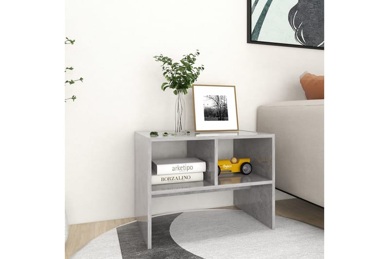 sidebord 60x40x45 cm spånplade betongrå - Grå - Lampebord - Bakkebord & små borde