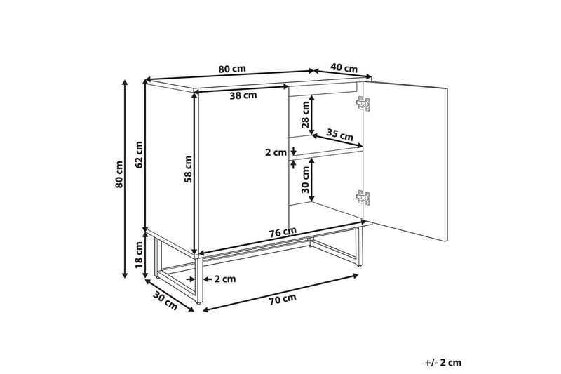 Sidebord Alaska Sort, lyst træ - Sort, lyst træ - Møbler - Borde - Aflastningsbord - Lampebord
