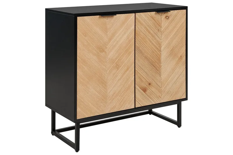 Sidebord Alaska Sort, lyst træ - Sort, lyst træ - Møbler - Borde - Aflastningsbord - Lampebord