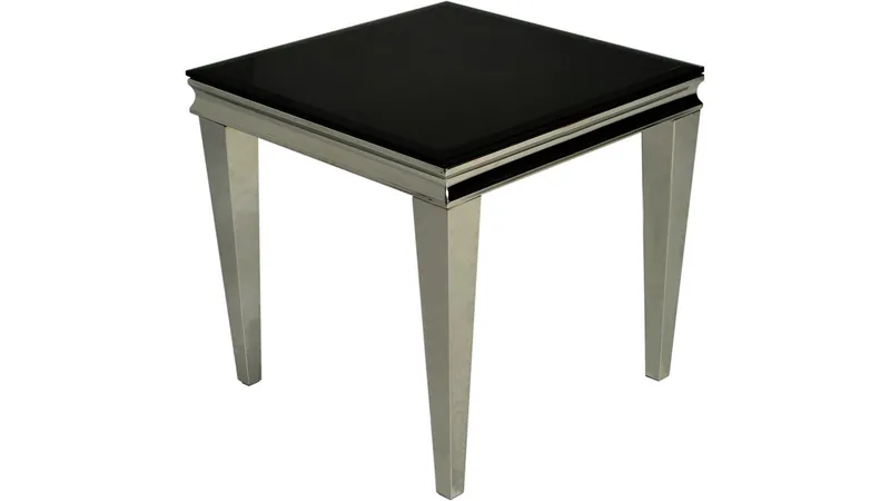 Sidebord Andvik 60x60x57 cm, Sort glas