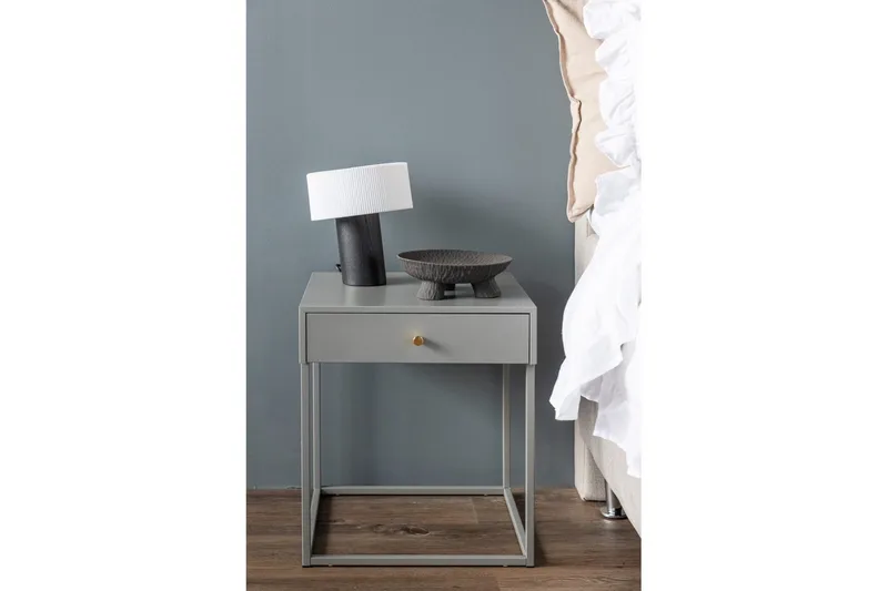 Sidebord Bakal Lysegrå - Lysegrå - Møbler - Borde - Aflastningsbord - Lampebord