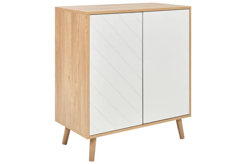 Sidebord Bristow Hvid, Lys Træ, Hvid, Lys Træ