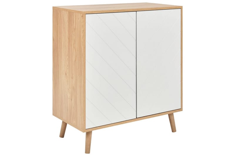 Sidebord Bristow Hvid, Lys Træ - Hvid, Lys Træ - Møbler - Borde - Aflastningsbord - Lampebord