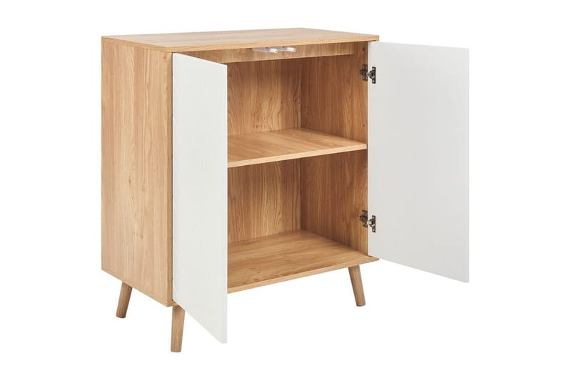 Sidebord Bristow Hvid, Lys Træ - Hvid, Lys Træ - Møbler - Borde - Aflastningsbord - Lampebord