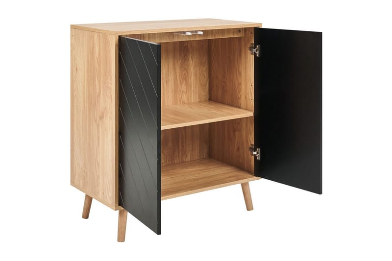 Sidebord Bristow Sort, lyst træ - Sort, lyst træ - Møbler - Borde - Aflastningsbord - Lampebord