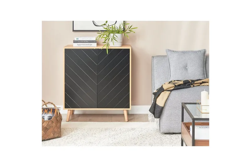 Sidebord Bristow Sort, lyst træ - Sort, lyst træ - Møbler - Borde - Aflastningsbord - Lampebord